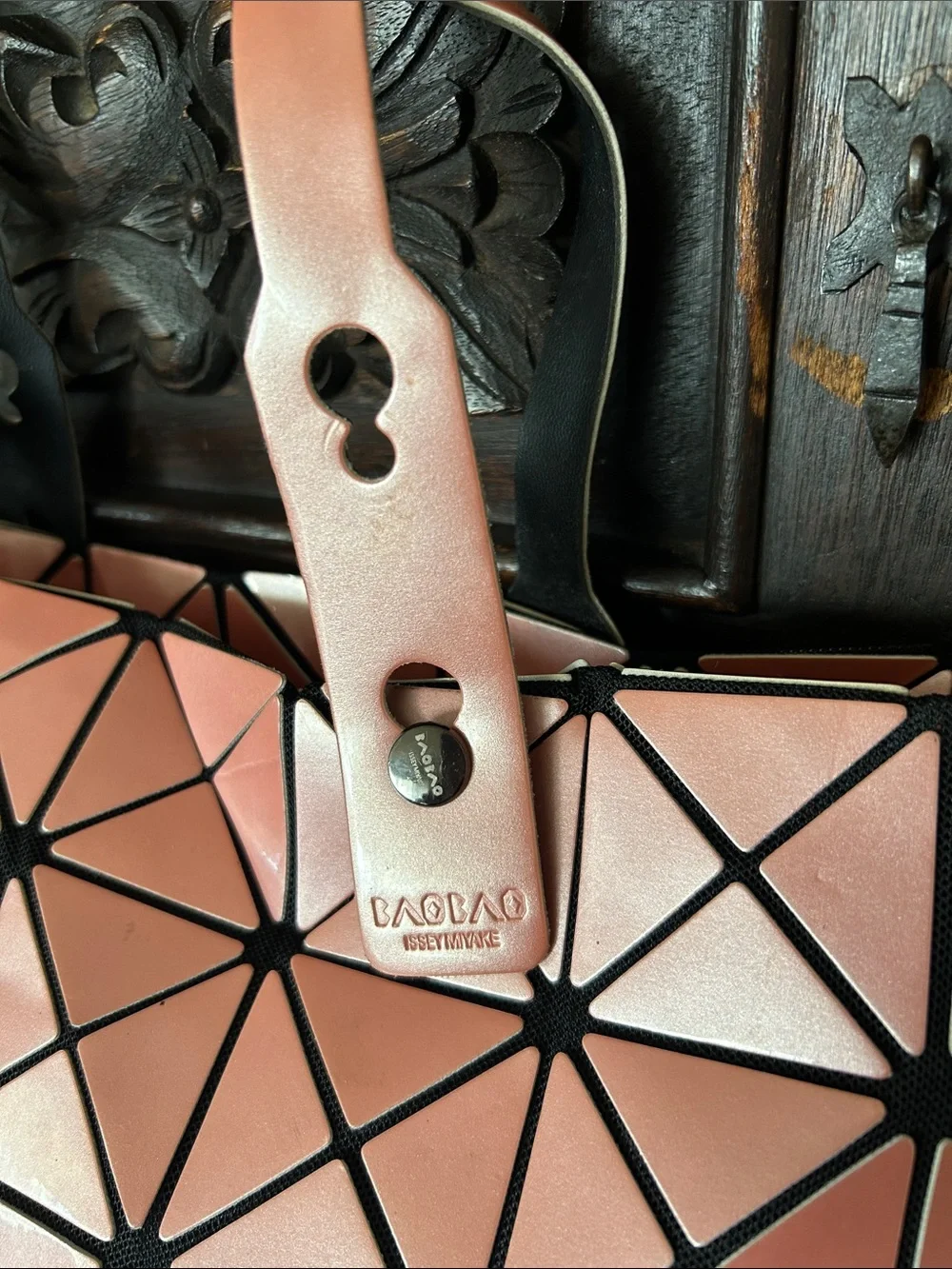 Inspired Geometric Tote Bag in Coral Pink